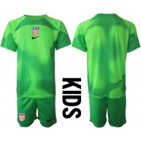 forente stater Keeper Fotballklær Bortedraktsett Barn VM 2022 Kortermet (+ korte bukser)